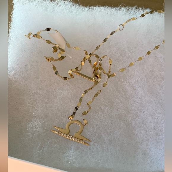 LANA 14K Yellow Gold Disc Chain Lariat Diamond Libra Necklace - Picture 2 of 14